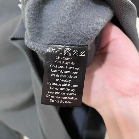 Alphalete Proud Never Satisfied Cropped Sweatshirt Gray XS Long Sleeve - Picture 7 of 7